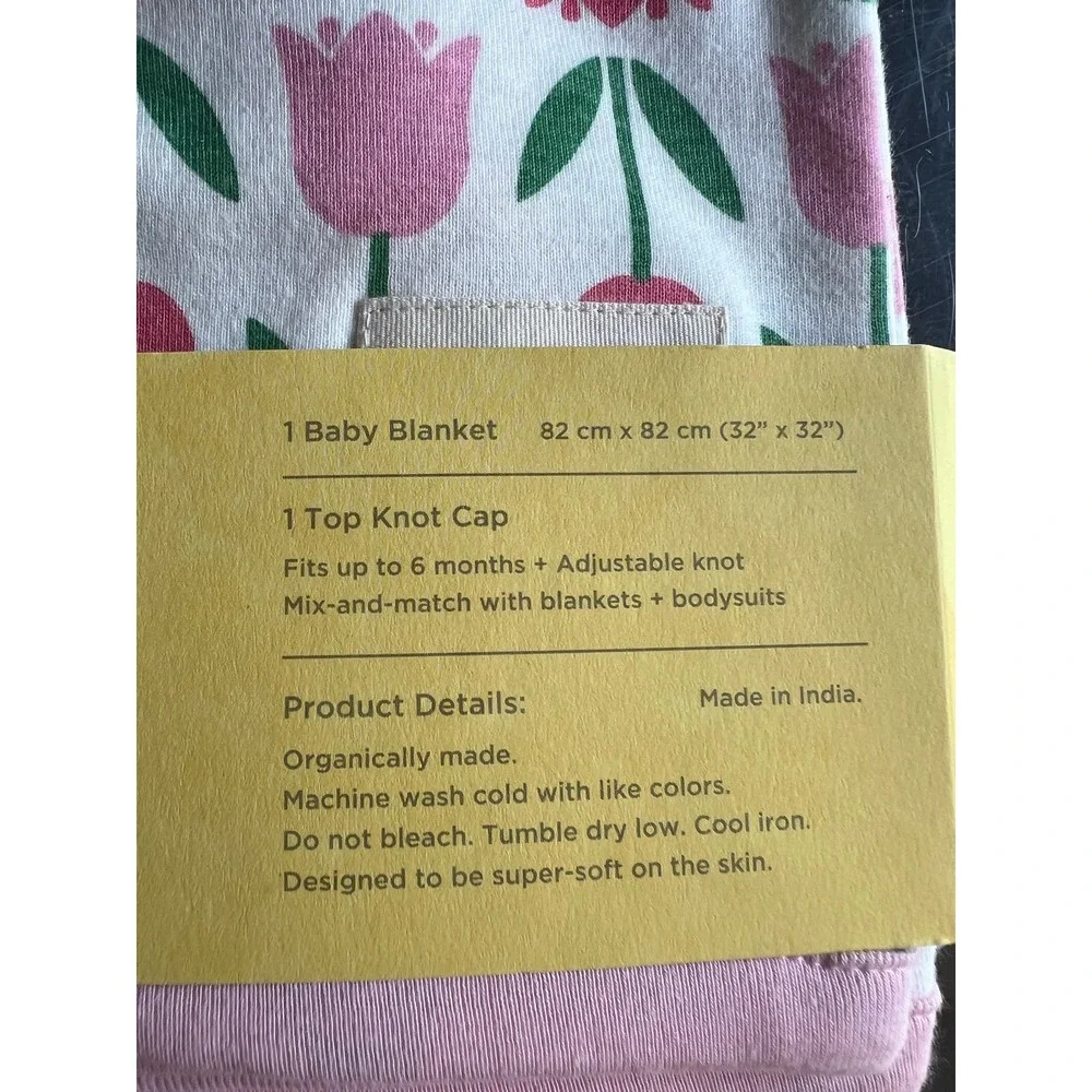 Monica + Andy Newborn Coming Home Blanket Swaddle Cuddle Flowers Hat New - Picture 4 of 5